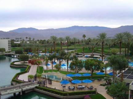 Off the balcony