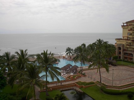Off the balcony